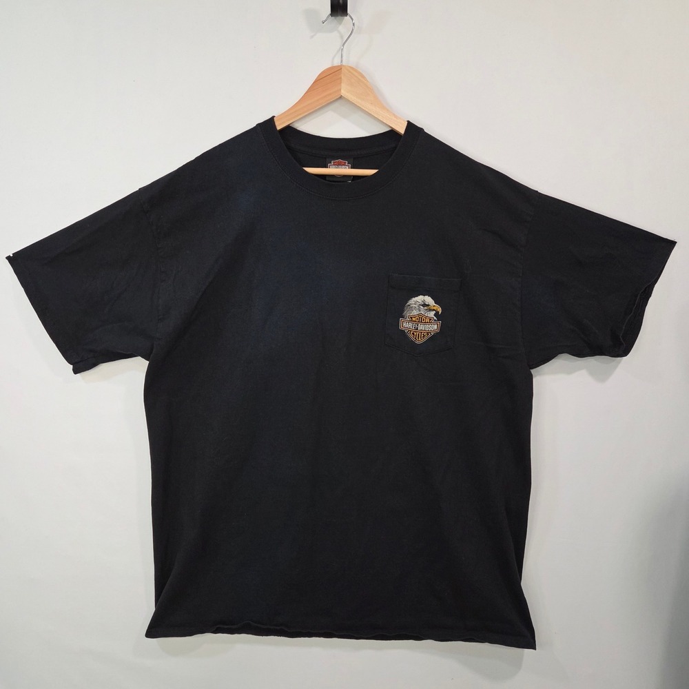 Harley Davidson Mens Black 100% Cotton T Shirt 2XL Bergen New Jersey Biker 2014